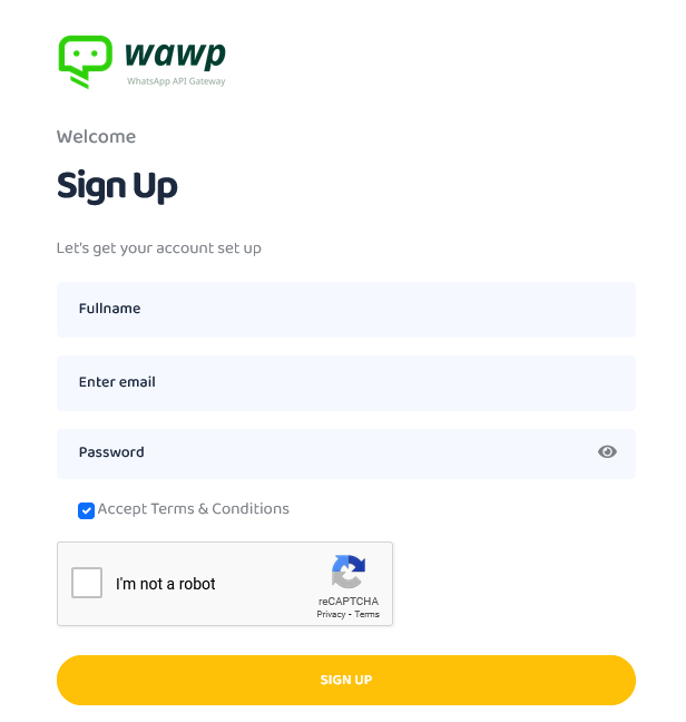 wawp signup page